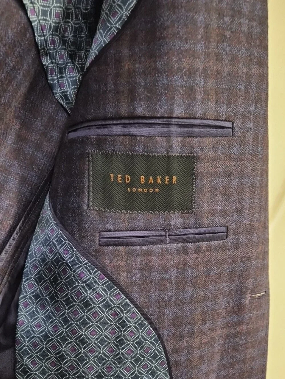 Ted Baker London Blue Checks Two-Button Sport Coat Size 46 R